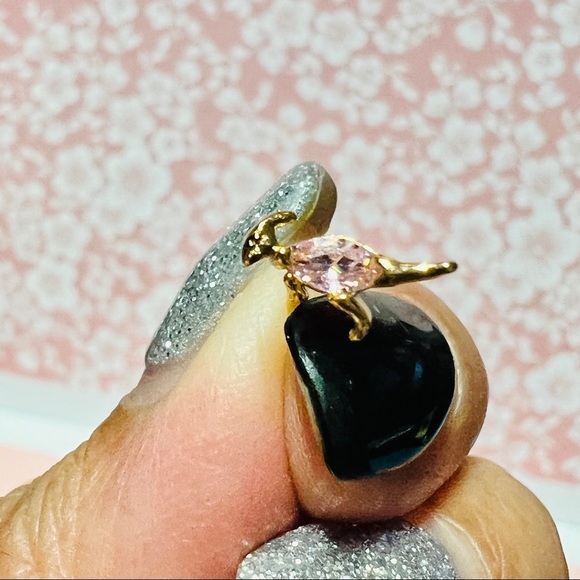 Dainty Dinosaur Series: Pink Marquise Crystal Duck-Billed Dinosaur Stud Earrings - Picture 3 of 9